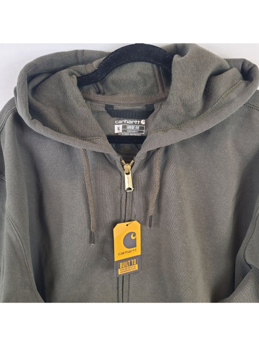 NEW Carhartt Loose Fit Midweight Full-Zip Hoodie Sweatshirt Sz XL Green - Picture 2 of 5